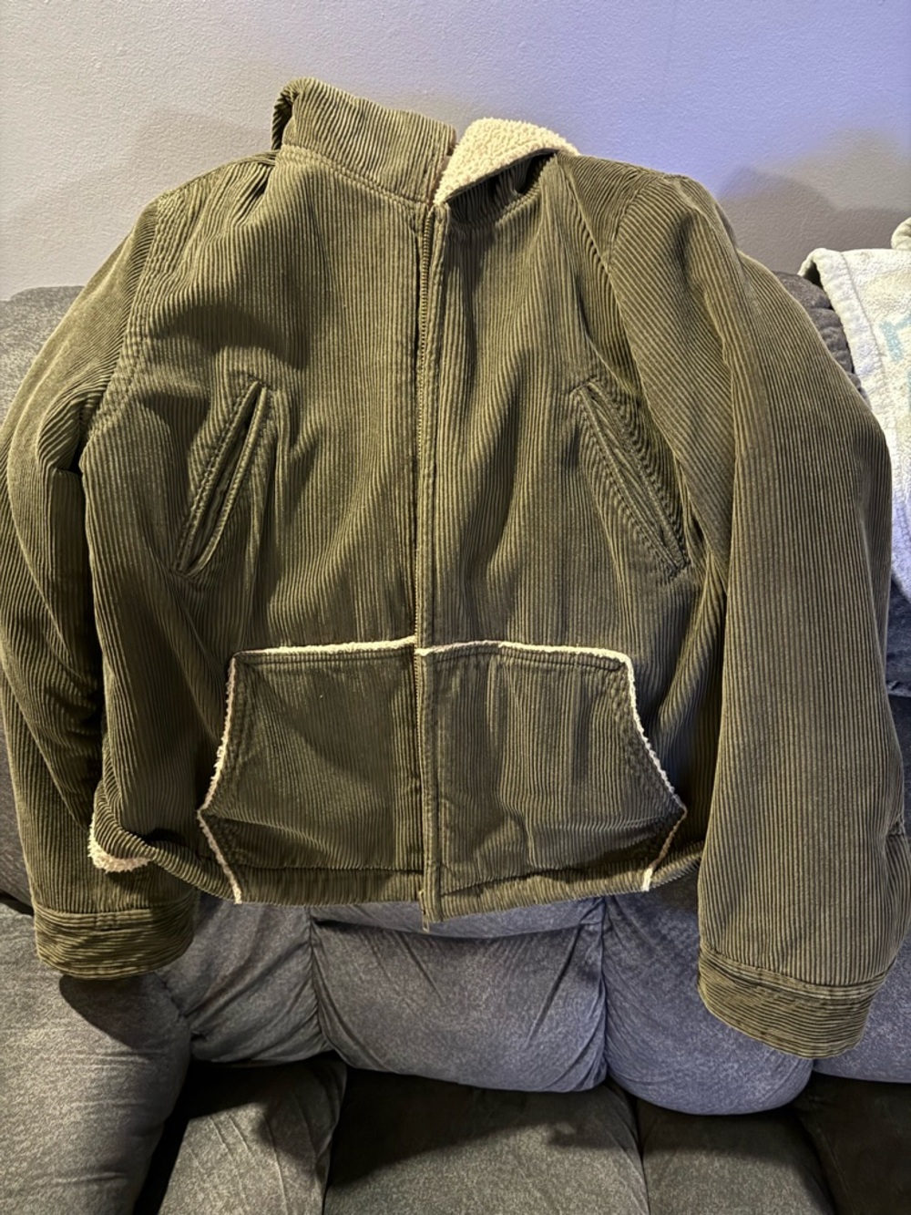 J. Crew Sherpa-Lined Jacket in green